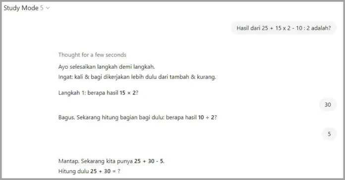 ChatGPT mode Belajar