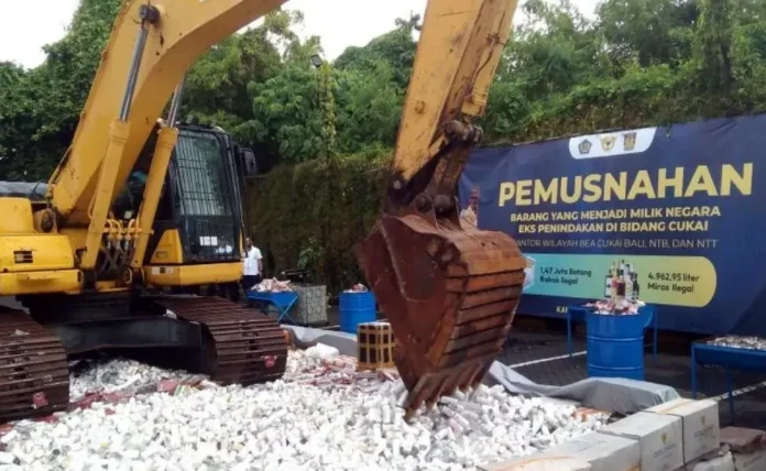 Pemusnahan Rokok dan Miras